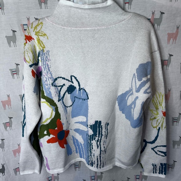 Maeve Sweaters - The Carys Mock-Neck Floral Sweater by Maeve- Anthropology size x-small